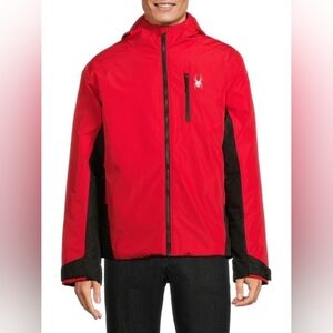 Spyder Men's City-To-Slope Full Zip Hooded Jacket-Red-NWT-Size Small